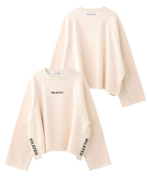 MILKFED.(ミルクフェド)の「SIDE LINE WIDE SWEAT TOP(スウェット・レディース・オフホワイト/ブラック/ベージュ・ONE SIZE)」の13枚目の写真