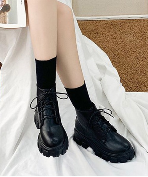 STYLEBLOCK(スタイルブロック)の「レースアップブーツ(ブーツ・レディース・ブラック/ブラック系その他・35/40/38/37/36/39)」の6枚目の写真