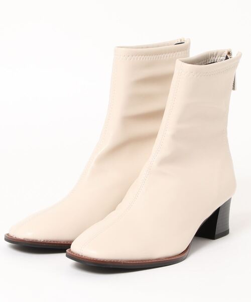 one way（ワンウェイ）の「【oneway】スクエアショートブーツ（ブーツ・レディース・ホワイト/ブラック/ライトブラウン・S/M/L）」の4枚目の写真