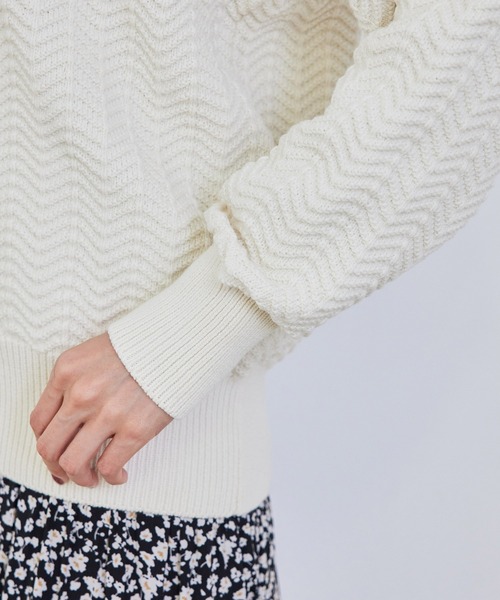 ROPE' PICNIC(ロペピクニック)の「ヘリンボーン柄カーディガン(カーディガン/ボレロ・レディース・キナリ/グリーン・38)」の8枚目の写真