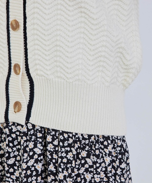 ROPE' PICNIC(ロペピクニック)の「ヘリンボーン柄カーディガン(カーディガン/ボレロ・レディース・キナリ/グリーン・38)」の3枚目の写真