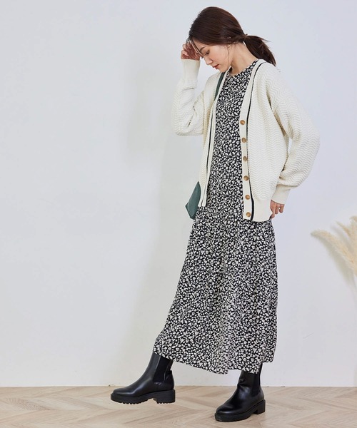 ROPE' PICNIC(ロペピクニック)の「ヘリンボーン柄カーディガン(カーディガン/ボレロ・レディース・キナリ/グリーン・38)」の13枚目の写真