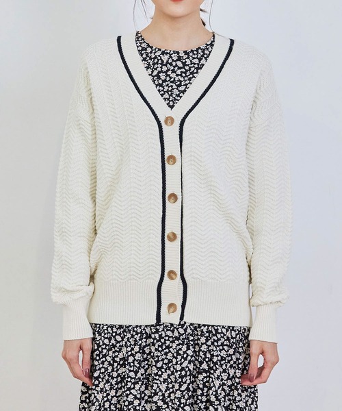 ROPE' PICNIC(ロペピクニック)の「ヘリンボーン柄カーディガン(カーディガン/ボレロ・レディース・キナリ/グリーン・38)」の20枚目の写真