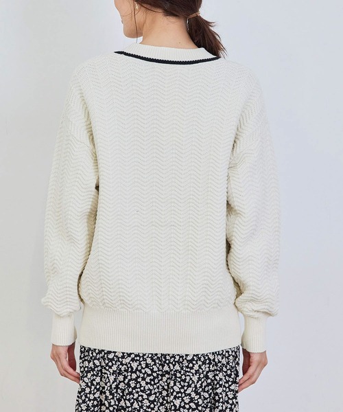 ROPE' PICNIC(ロペピクニック)の「ヘリンボーン柄カーディガン(カーディガン/ボレロ・レディース・キナリ/グリーン・38)」の18枚目の写真