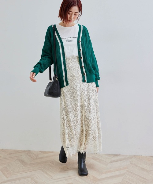 ROPE' PICNIC(ロペピクニック)の「ヘリンボーン柄カーディガン(カーディガン/ボレロ・レディース・キナリ/グリーン・38)」の17枚目の写真