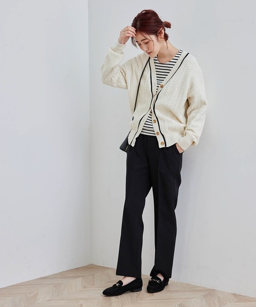 ROPE' PICNIC(ロペピクニック)の「ヘリンボーン柄カーディガン(カーディガン/ボレロ・レディース・キナリ/グリーン・38)」の15枚目の写真