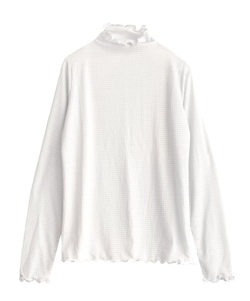zootie（ズーティー）の「シアーチェック メロウタートルネックカットソー（Tシャツ/カットソー・レディース・ライトグレー/ピンク/ブラック/ライトブルー/モカ/アイボリー・M）」の13枚目の写真