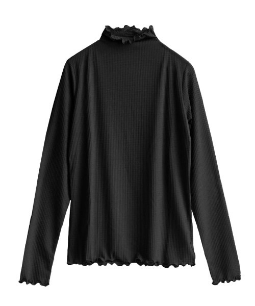 zootie（ズーティー）の「シアーチェック メロウタートルネックカットソー（Tシャツ/カットソー・レディース・ライトグレー/ピンク/ブラック/ライトブルー/モカ/アイボリー・M）」の20枚目の写真