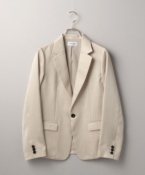 Aresense（アーセンス）の「Aresense/アーセンス セシェスラブジャケット（テーラードジャケット・レディース・ナチュラル/ベージュ/サックスブルー・36/38）」の2枚目の写真