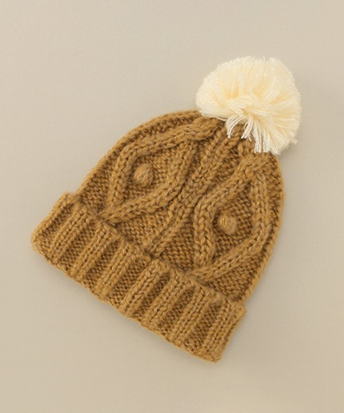 Love&Peace&Money(ラブアンドピースアンドマネー)の「ニット帽(ニットキャップ/ビーニー・キッズ・レッド/キャメル・M(48-52cm)/L(52-56cm))」の16枚目の写真