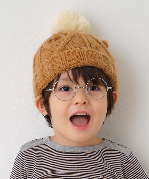 Love&Peace&Money(ラブアンドピースアンドマネー)の「ニット帽(ニットキャップ/ビーニー・キッズ・レッド/キャメル・M(48-52cm)/L(52-56cm))」の12枚目の写真