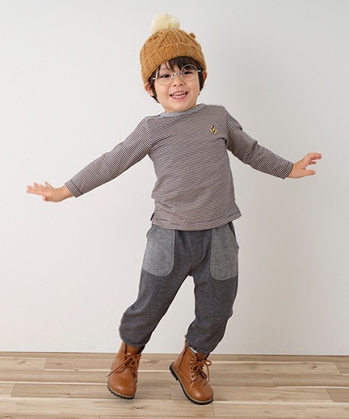 Love&Peace&Money(ラブアンドピースアンドマネー)の「ニット帽(ニットキャップ/ビーニー・キッズ・レッド/キャメル・M(48-52cm)/L(52-56cm))」の6枚目の写真