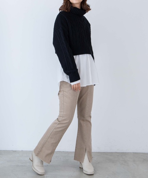 WEGO（ウィゴー）の「WEGO/ハイネックショートニット（ニット/セーター・レディース・グリーン/ブラック/ホワイト・FREE）」の10枚目の写真