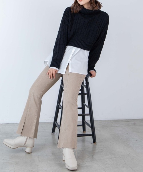 WEGO（ウィゴー）の「WEGO/ハイネックショートニット（ニット/セーター・レディース・グリーン/ブラック/ホワイト・FREE）」の11枚目の写真