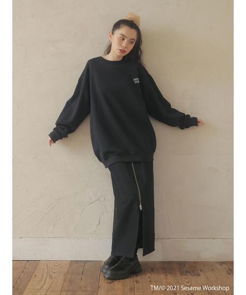 Green　Parks（グリーンパークス）の「■SESAME STREET FACE スウェット＊（スウェット・レディース・ブラック・FREE）」の4枚目の写真