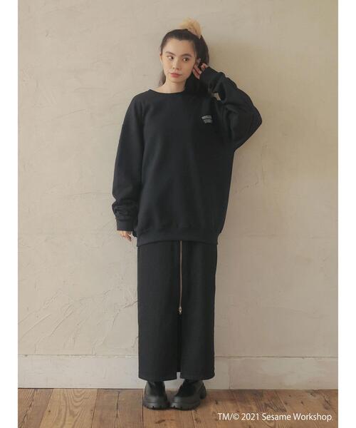 Green　Parks（グリーンパークス）の「■SESAME STREET FACE スウェット＊（スウェット・レディース・ブラック・FREE）」の6枚目の写真