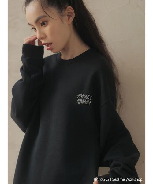 Green　Parks（グリーンパークス）の「■SESAME STREET FACE スウェット＊（スウェット・レディース・ブラック・FREE）」の7枚目の写真