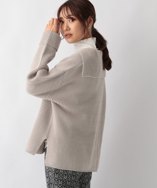 GLOBAL WORK（グローバルワーク）の「洗えるセーラーカラーニットプルオーバー/215621（ニット/セーター・レディース・アイボリー/ブラック/グレイッシュベージュ・FREE）」の3枚目の写真