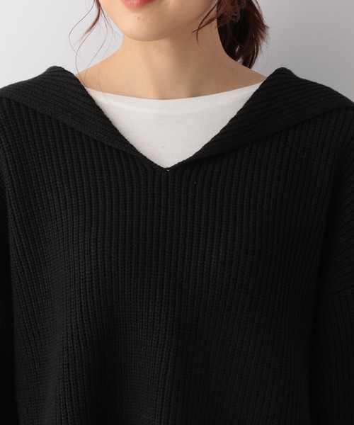 GLOBAL WORK（グローバルワーク）の「洗えるセーラーカラーニットプルオーバー/215621（ニット/セーター・レディース・アイボリー/ブラック/グレイッシュベージュ・FREE）」の11枚目の写真