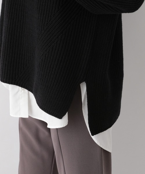 GLOBAL WORK（グローバルワーク）の「洗えるセーラーカラーニットプルオーバー/215621（ニット/セーター・レディース・アイボリー/ブラック/グレイッシュベージュ・FREE）」の7枚目の写真