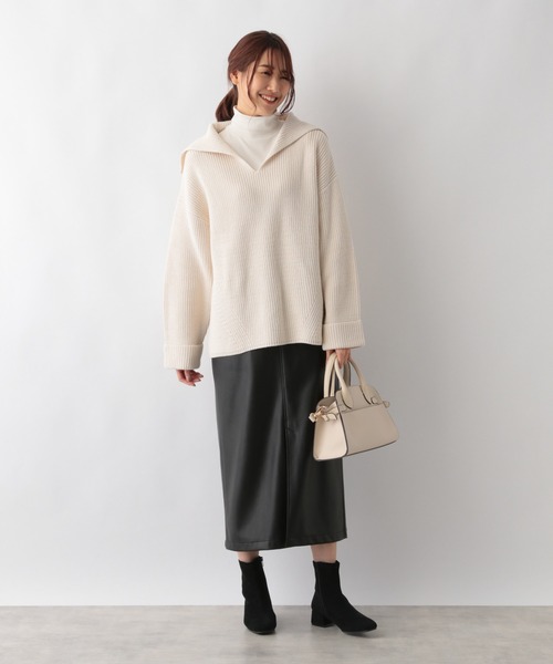 セール】洗えるセーラーカラーニットプルオーバー/215621（ニット