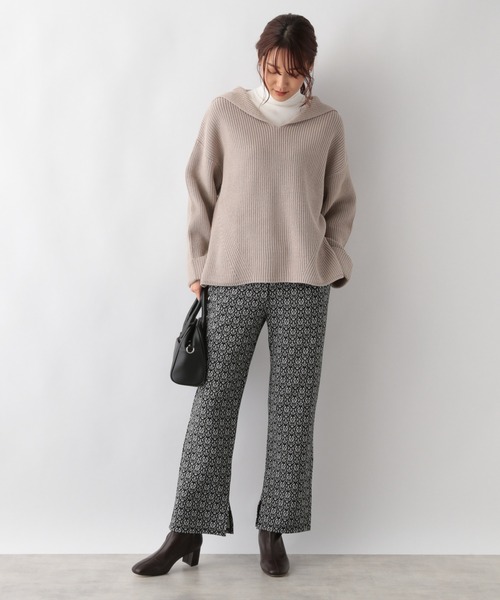 GLOBAL WORK（グローバルワーク）の「洗えるセーラーカラーニットプルオーバー/215621（ニット/セーター・レディース・アイボリー/ブラック/グレイッシュベージュ・FREE）」の18枚目の写真