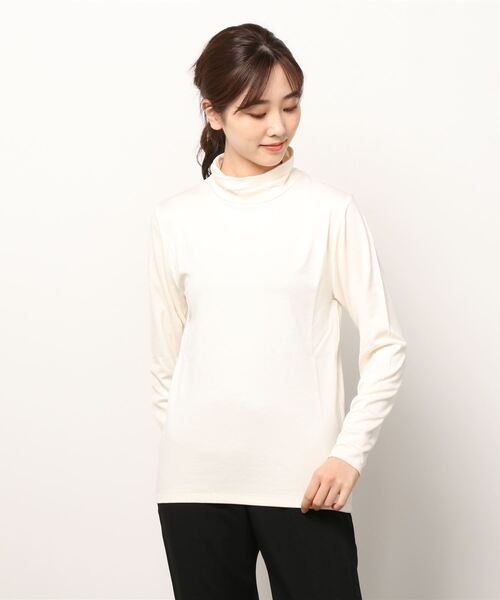 Vincent et Mireille(バンソンエミレイユ)の「【VINCENT ET MIREILLE/バンソンエミレイユ】タートルネックプルオーバー(Tシャツ/カットソー・レディース・ブラック/オフホワイト・38)」の2枚目の写真