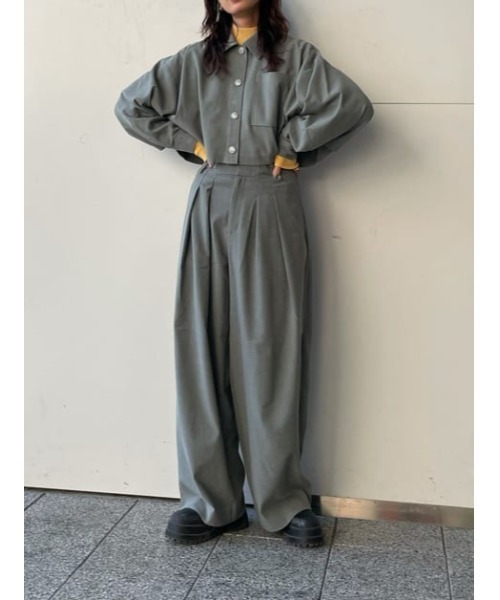 THROW by SLY（スローバイスライ）の「THROW CROP CAPE SH シャツ（シャツ/ブラウス・レディース・ベージュ/グレー・FREE）」の10枚目の写真