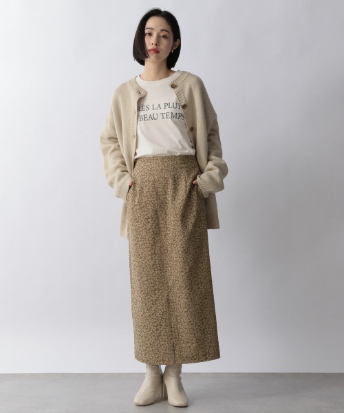 LOWRYS FARM（ローリーズファーム）の「ヒョウガラジャガードスカート　254744（スカート・レディース・ブラック/ベージュ・FREE）」の3枚目の写真