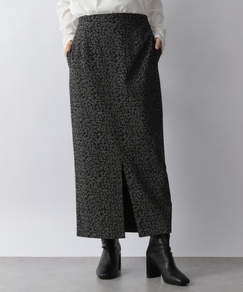 LOWRYS FARM（ローリーズファーム）の「ヒョウガラジャガードスカート　254744（スカート・レディース・ブラック/ベージュ・FREE）」の5枚目の写真