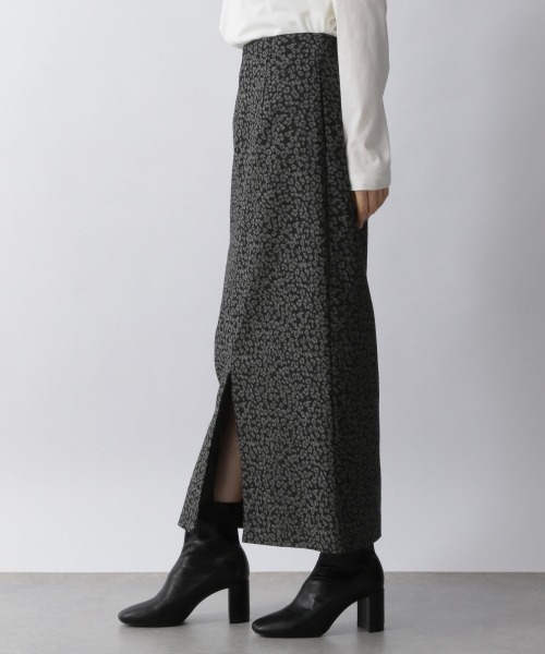 LOWRYS FARM（ローリーズファーム）の「ヒョウガラジャガードスカート　254744（スカート・レディース・ブラック/ベージュ・FREE）」の7枚目の写真