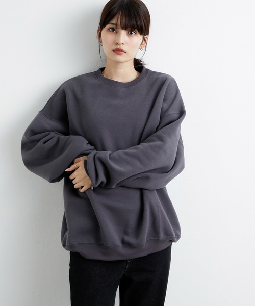 JUNRED(ジュンレッド)の「ファインスウェットルーズプルオーバー(スウェット・メンズ・チャコールグレー/ベージュ/ブルー/キナリ・S/M/L)」の1枚目の写真