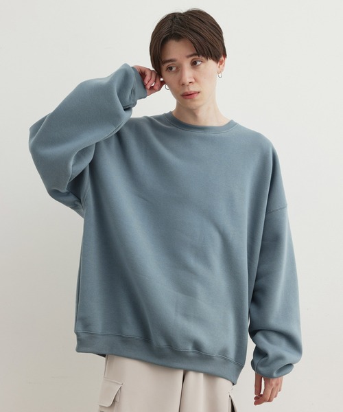 JUNRED(ジュンレッド)の「ファインスウェットルーズプルオーバー(スウェット・メンズ・チャコールグレー/ベージュ/ブルー/キナリ・S/M/L)」の4枚目の写真