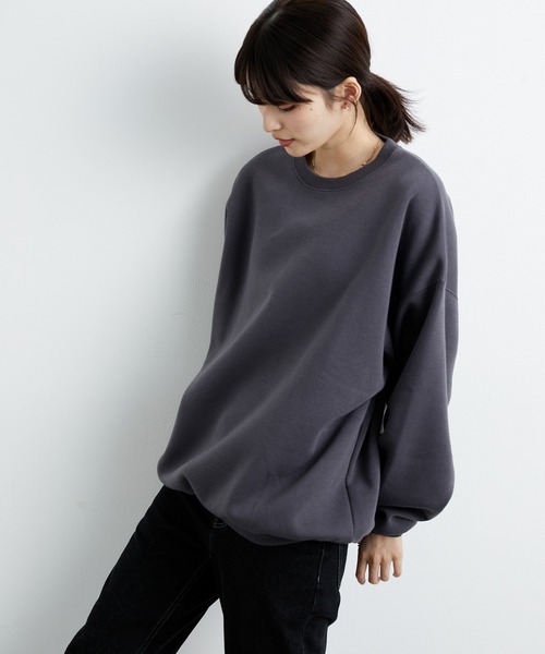 JUNRED(ジュンレッド)の「ファインスウェットルーズプルオーバー(スウェット・メンズ・チャコールグレー/ベージュ/ブルー/キナリ・S/M/L)」の10枚目の写真