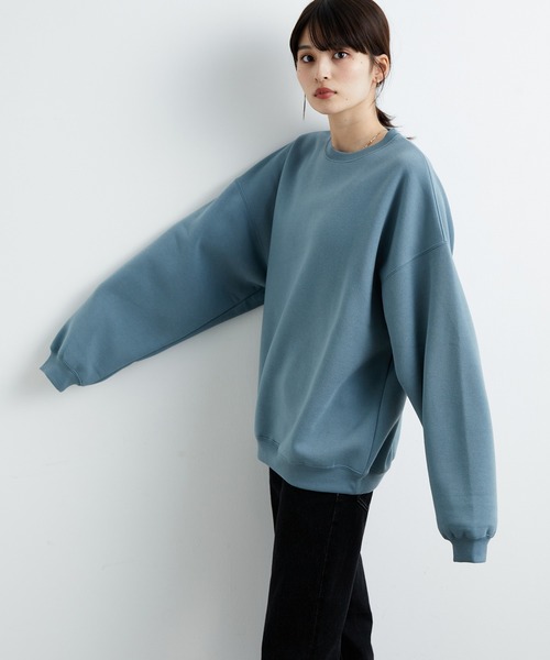 JUNRED(ジュンレッド)の「ファインスウェットルーズプルオーバー(スウェット・メンズ・チャコールグレー/ベージュ/ブルー/キナリ・S/M/L)」の9枚目の写真