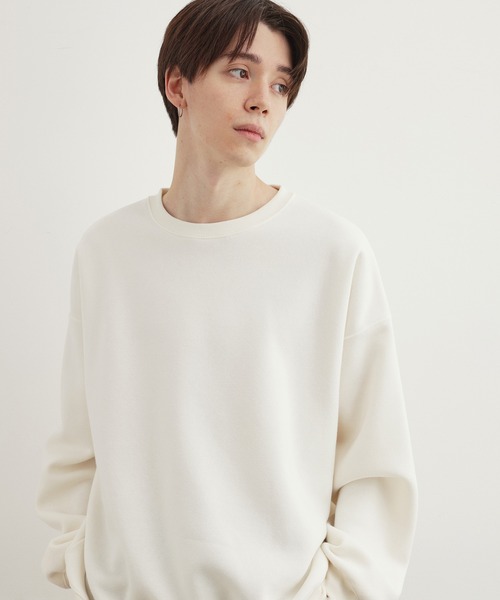 JUNRED(ジュンレッド)の「ファインスウェットルーズプルオーバー(スウェット・メンズ・チャコールグレー/ベージュ/ブルー/キナリ・S/M/L)」の14枚目の写真