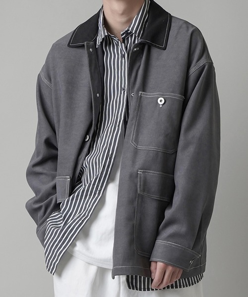 SPINNS（スピンズ）の「フェイクスウェード カバーオール（カバーオール・メンズ・ブルー/グレー系その他/グリーン系その他・ONESIZE）」の2枚目の写真