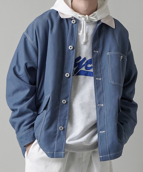 SPINNS（スピンズ）の「フェイクスウェード カバーオール（カバーオール・メンズ・ブルー/グレー系その他/グリーン系その他・ONESIZE）」の3枚目の写真