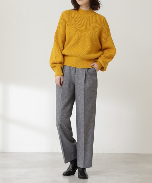 N.（N. Natural Beauty Basic）（エヌエヌナチュラルビューティーベーシック）の「【S Size Line】パイピングストレートパンツ（その他パンツ・レディース・ブルー/グレー系その他/グリーン・MEDIUM/SMALL）」の2枚目の写真