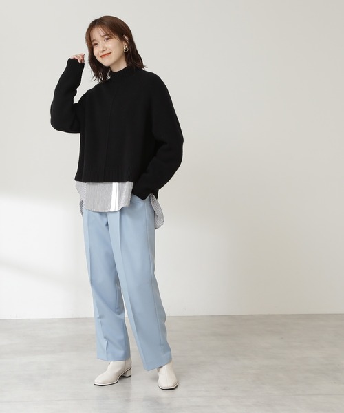 N.（N. Natural Beauty Basic）（エヌエヌナチュラルビューティーベーシック）の「【S Size Line】パイピングストレートパンツ（その他パンツ・レディース・ブルー/グレー系その他/グリーン・MEDIUM/SMALL）」の4枚目の写真