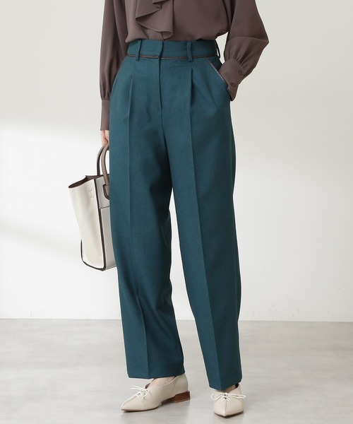 N.（N. Natural Beauty Basic）（エヌエヌナチュラルビューティーベーシック）の「【S Size Line】パイピングストレートパンツ（その他パンツ・レディース・ブルー/グレー系その他/グリーン・MEDIUM/SMALL）」の12枚目の写真