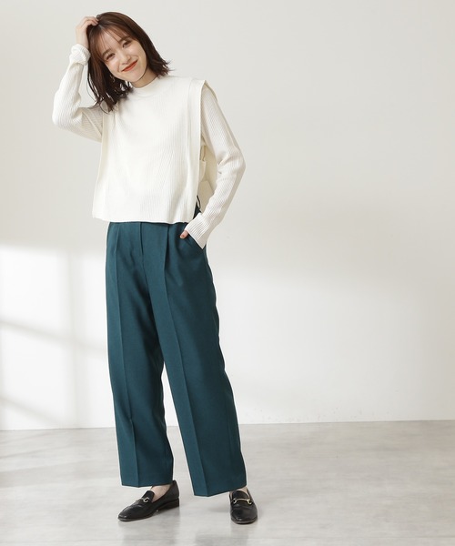 N.（N. Natural Beauty Basic）（エヌエヌナチュラルビューティーベーシック）の「【S Size Line】パイピングストレートパンツ（その他パンツ・レディース・ブルー/グレー系その他/グリーン・MEDIUM/SMALL）」の16枚目の写真
