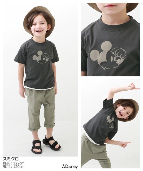 Disney(ディズニー)の「ディズニー ミッキー/Tシャツ(Tシャツ/カットソー・キッズ・スミクロ/グレー系その他/サックスブルー・80cm/90cm/100cm/110cm/120cm/130cm/140cm/150cm/160cm)」の4枚目の写真