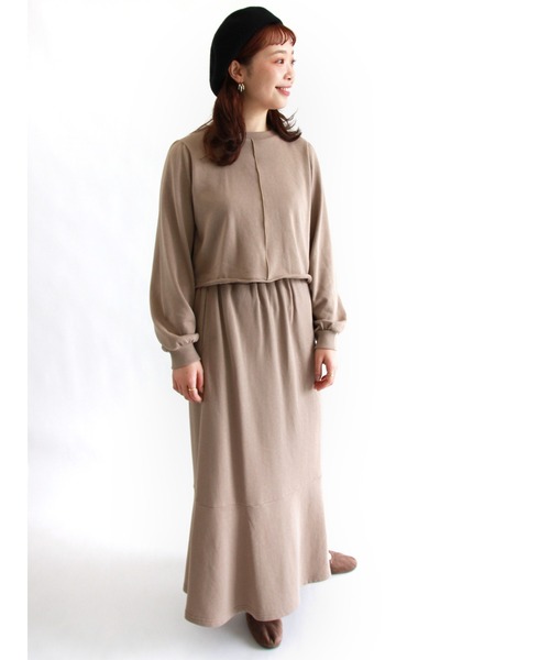 ehka sopo(エヘカソポ)の「スウェットマーメイドスカート セットアップ可能(スカート・レディース・キナリ/チャコール/ベージュ・フリ-)」の9枚目の写真