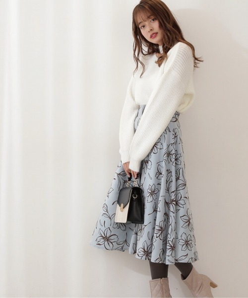 PROPORTION BODY DRESSING（プロポーションボディドレッシング）の「フロッキーフラワースカート/1212120005（スカート・レディース・グリーン/グレー・MEDIUM/SMALL）」の5枚目の写真