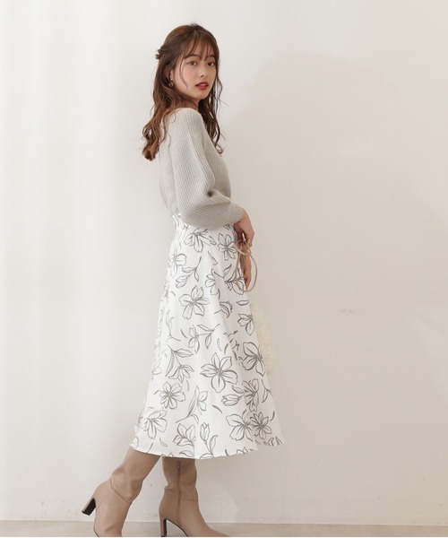 PROPORTION BODY DRESSING（プロポーションボディドレッシング）の「フロッキーフラワースカート/1212120005（スカート・レディース・グリーン/グレー・MEDIUM/SMALL）」の9枚目の写真