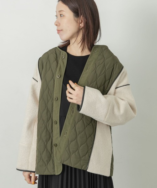 URBAN RESEARCH Sonny Label（アーバンリサーチサニーレーベル）の「キルティング切り替えブルゾン（ブルゾン・レディース・ブラック/カーキ/ブラウン系その他・FREE）」の4枚目の写真