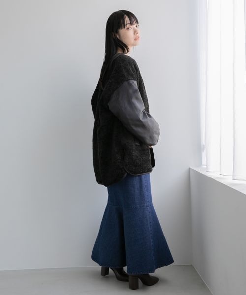 LOWRYS FARM(ローリーズファーム)の「キリカエボアブルゾン 258502(ブルゾン・レディース・ブラック/グリーン/アイボリー・FREE)」の11枚目の写真