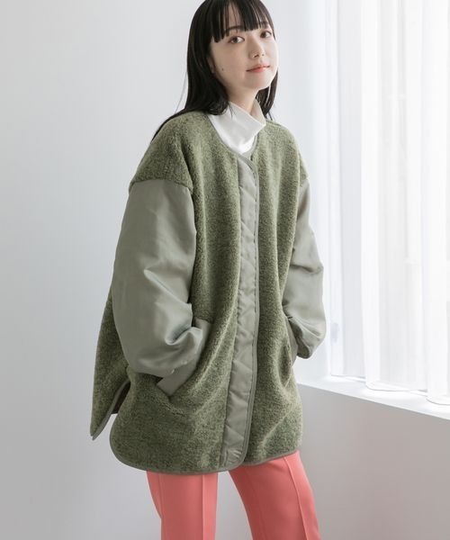 LOWRYS FARM(ローリーズファーム)の「キリカエボアブルゾン 258502(ブルゾン・レディース・ブラック/グリーン/アイボリー・FREE)」の17枚目の写真