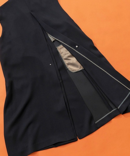 MAISON SPECIAL（メゾンスペシャル）の「ダブルクロスロングジレ【MAISON SPECIAL/メゾンスペシャル】（テーラードジャケット・レディース・アイボリー/ブラック/グレー・FREE）」の17枚目の写真